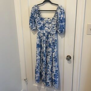 The A&F Emerson Poplin Puff Sleeve Midi Dress